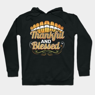 Turkey Feather Logo Thankful and blessed Thanksgiving Hoodie